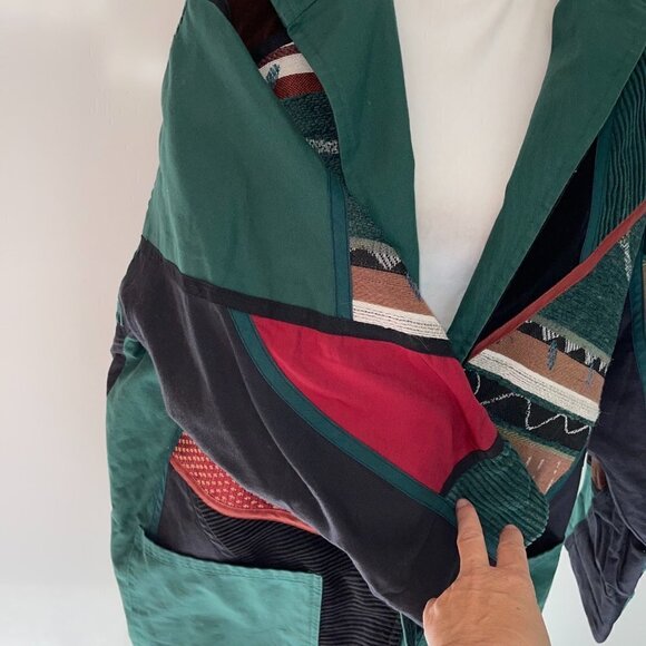 Solveig Open Jacket Size Large L Womens Reversible Canvas Patchwork Cape Town - Picture 11 of 14